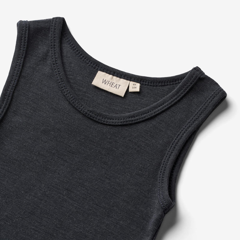 Wheat Wool Wolle-Singlet Iggy T-Shirt 1432 navy