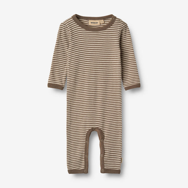Wheat Wool Wolle Jumpsuit L/S Haven Jumpsuit 9578 wood stripe