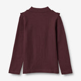 Wheat Wool  Wolle Langarm-Shirt Ruffle Jersey Tops and T-Shirts 2118 aubergine