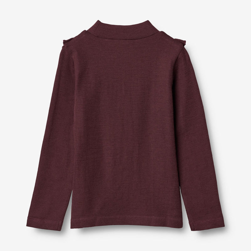 Wheat Wool Wolle Langarm-Shirt Ruffle Jersey Tops and T-Shirts 2118 aubergine
