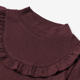 Wheat Wool  Wolle Langarm-Shirt Ruffle Jersey Tops and T-Shirts 2118 aubergine