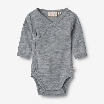 Wheat SMU Wolle Wickelbody Willow Underwear/Bodies 0224 melange grey