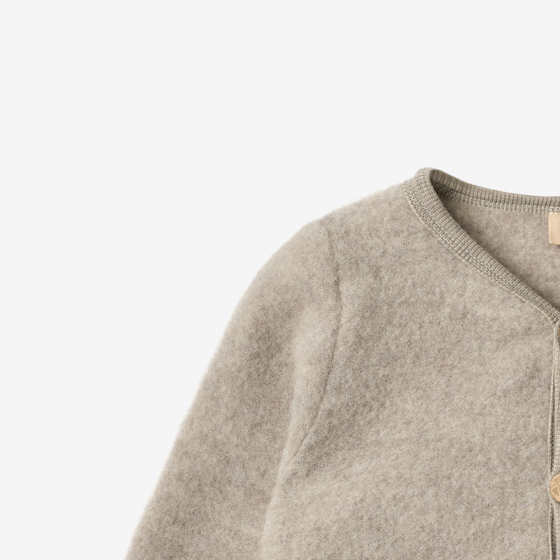 Wheat Wool Wollfleece-Cardigan Kari Sweatshirt 3204 khaki melange