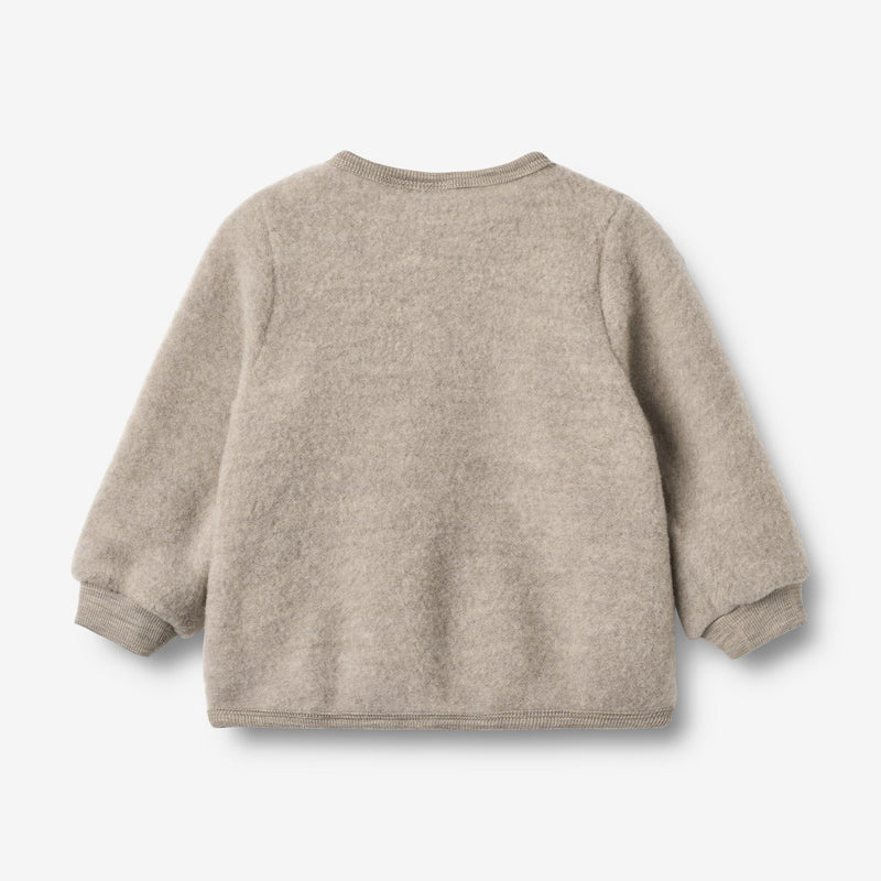 Wheat Wool Wollfleece-Cardigan Kari Sweatshirt 3204 khaki melange