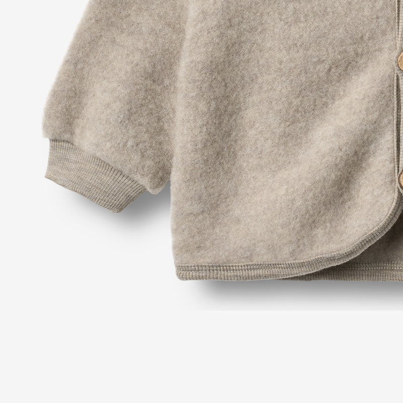 Wheat Wool Wollfleece-Cardigan Kari Sweatshirt 3204 khaki melange