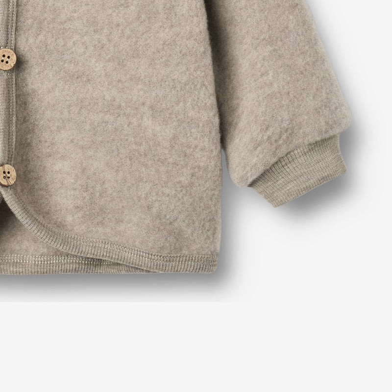 Wheat Wool Wollfleece-Cardigan Kari Sweatshirt 3204 khaki melange