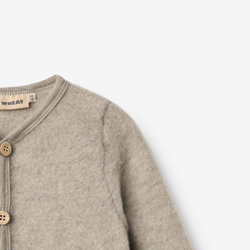 Wheat Wool Wollfleece-Cardigan Kari Sweatshirt 3204 khaki melange