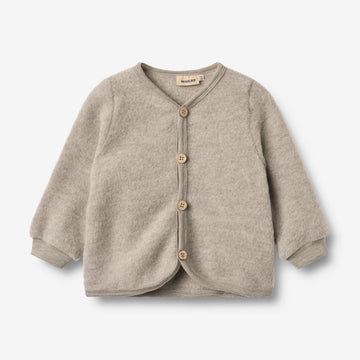 Wheat Wool Wollfleece-Cardigan Kari Sweatshirt 3204 khaki melange