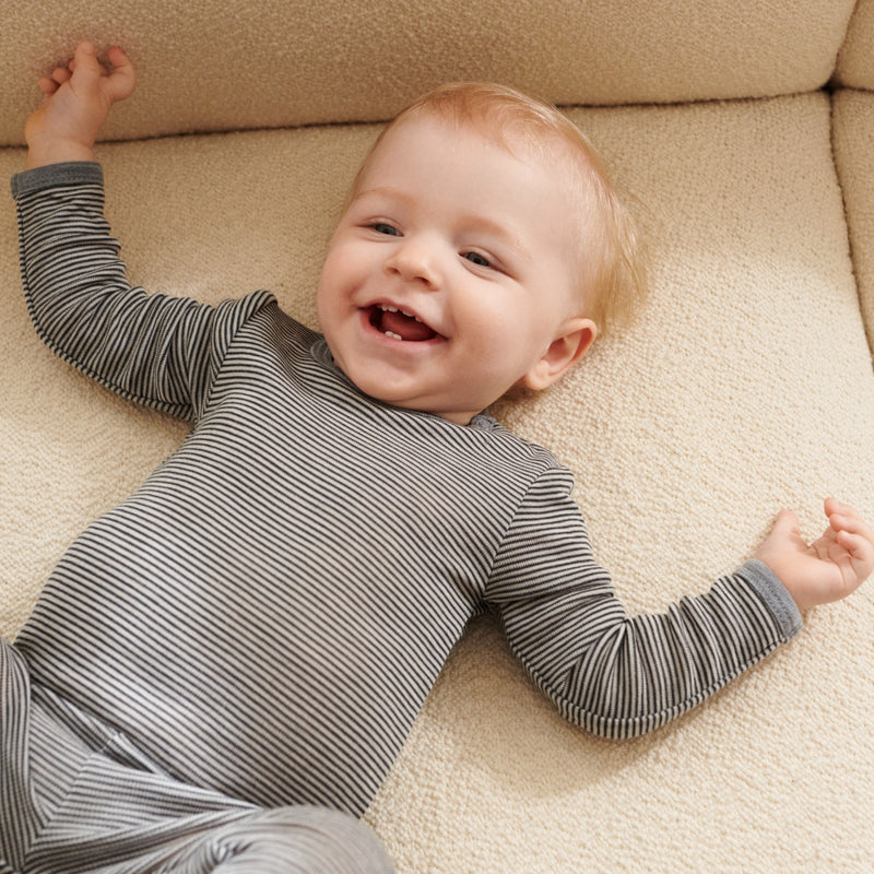 Wheat Wool Woll-Langarmbody Lucca Body 1433 navy stripe