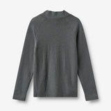 Wheat Outerwear Wollshirt mit Half-Zip Baselayer 9619 dark charcoal