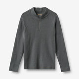 Wheat Outerwear Wollshirt mit Half-Zip Baselayer 9619 dark charcoal