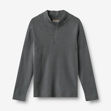 Wheat Outerwear Wollshirt mit Half-Zip Baselayer 9619 dark charcoal