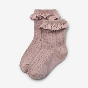 Wheat Main Wollspitzensocken Nora Socks/Tights 1135 dry rose