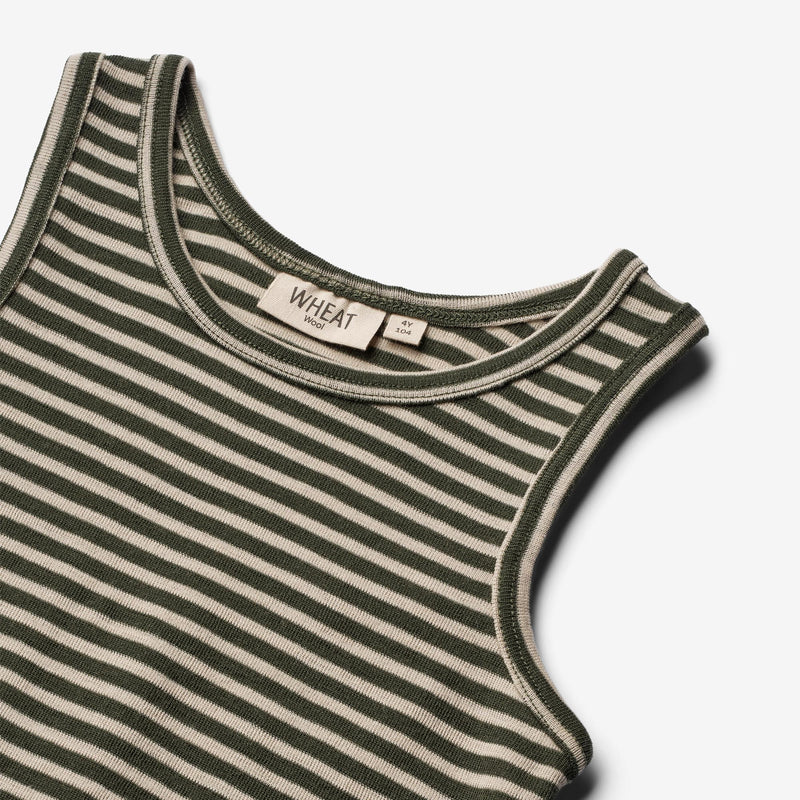 Wheat Wool Wollunterhemd für Jungs Underwear/Bodies 4142 green stripe