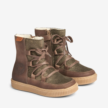 Wheat Footwear Woolie Tex Schnürsenkel glänzend Winter Footwear 0090 taupe