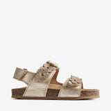 Wheat Footwear  Zehenfreie Kork-Sandale Clara mit Blumen Sandals 0204 light gold