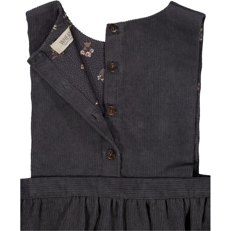 Wheat Ärmelloses Schürzenkleid aus Baumwolle Solveig Dresses 0033 black granite