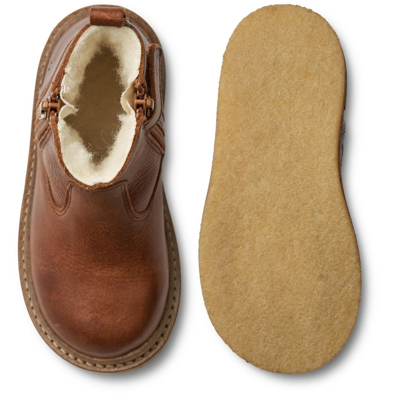 Wheat Footwear Gefütterte Schuhe Gisa Zip mit Tex-Membran Crepe 9002 cognac