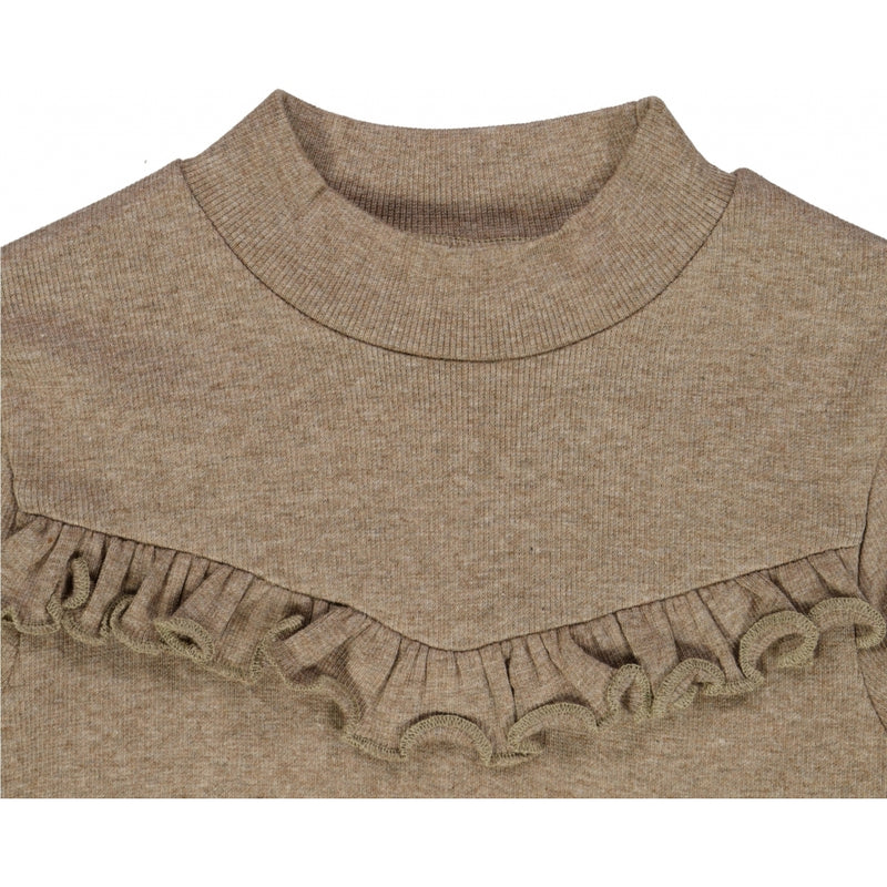 Wheat Geripptes Langarmshirt Jersey Tops and T-Shirts 3204 khaki melange
