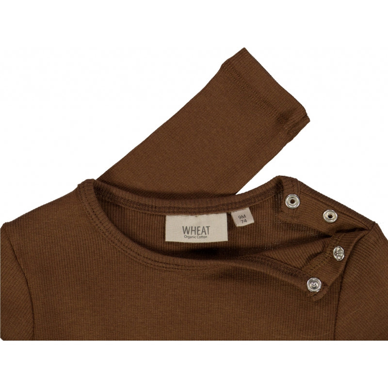 Wheat Geripptes Langarmshirt Jersey Tops and T-Shirts 3201 walnut