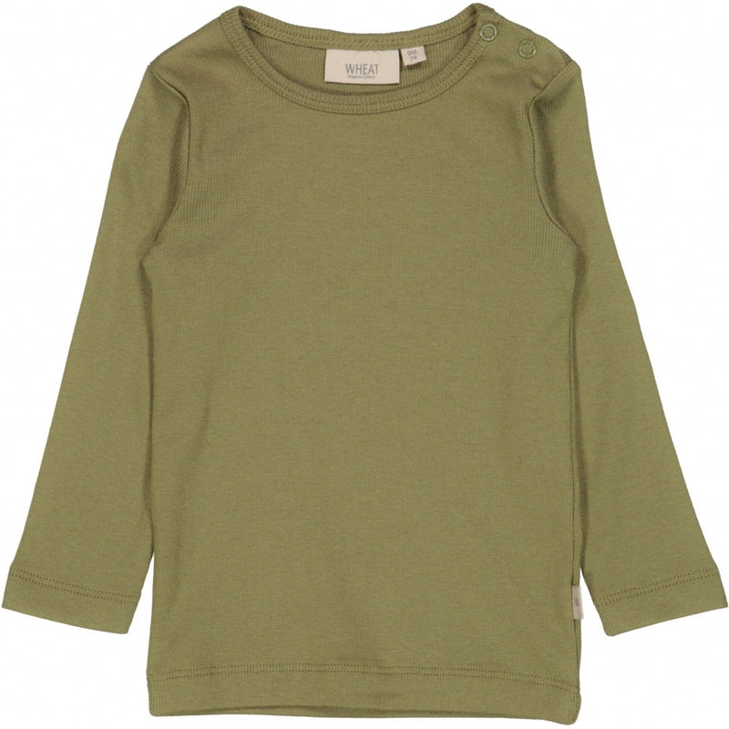 Wheat Geripptes Langarmshirt Jersey Tops and T-Shirts 4099 winter moss