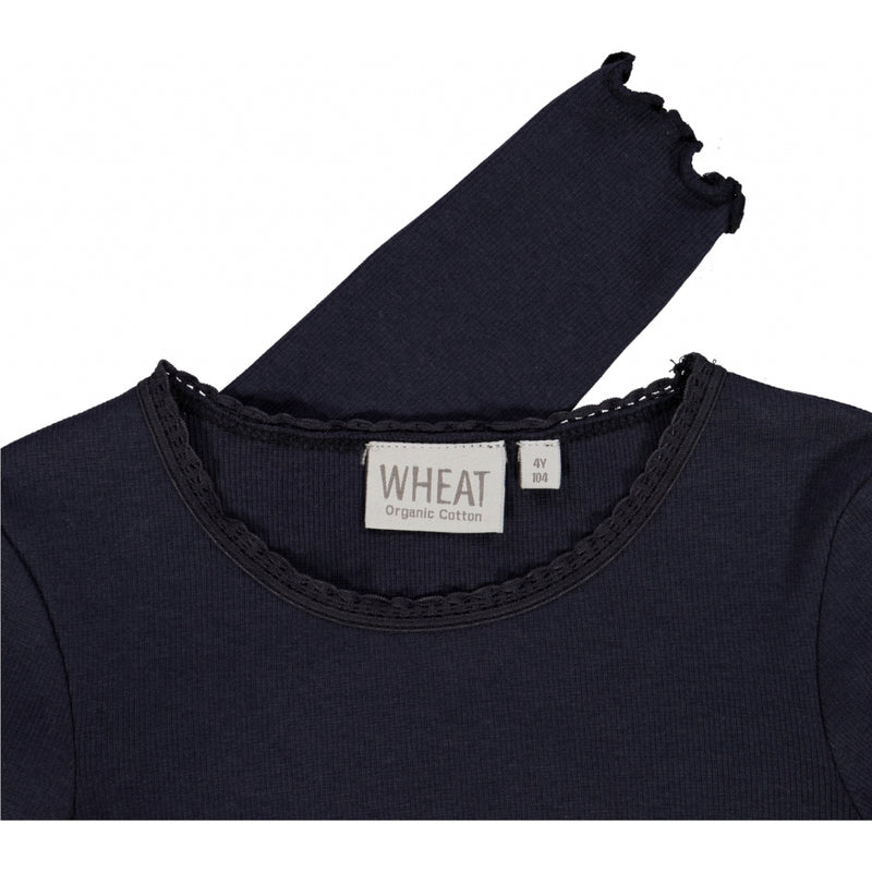 Wheat Geripptes Langarmshirt Spitze Jersey Tops and T-Shirts 1378 midnight blue