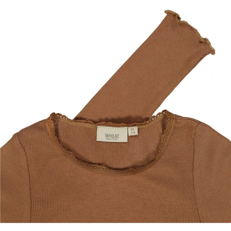 Wheat Geripptes Langarmshirt Spitze Jersey Tops and T-Shirts 9003 acorn