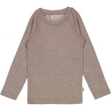 Wheat Wool Gestreiftes Langarm-Shirt aus Merinowolle Jersey Tops and T-Shirts 3211 grey khaki melange