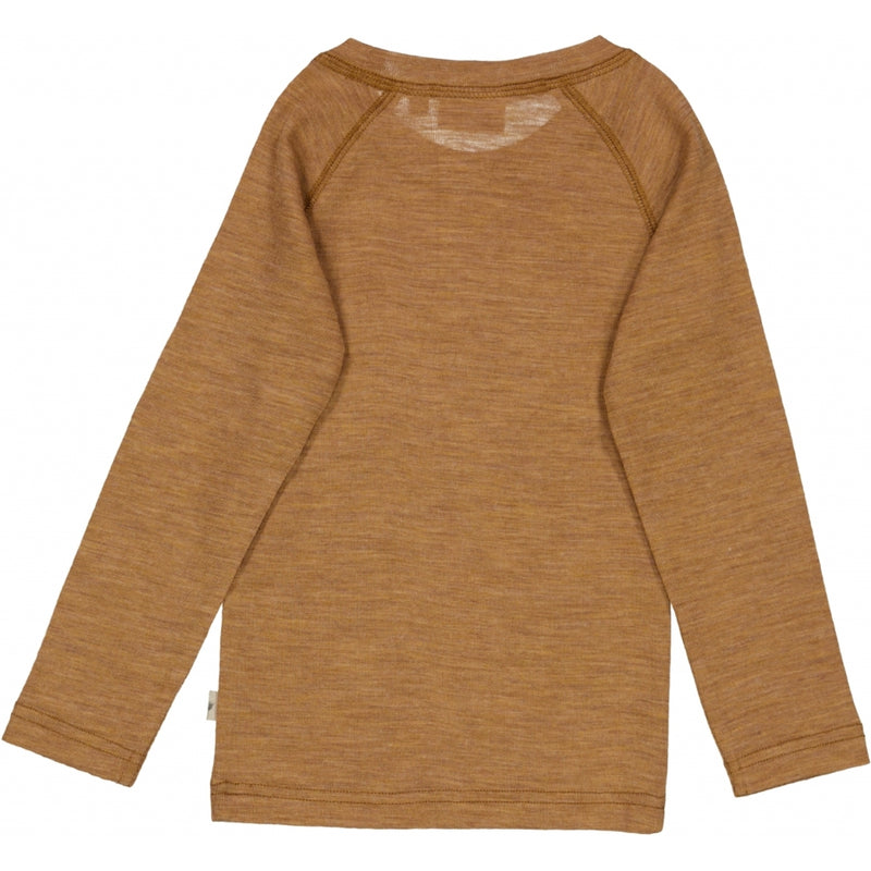 Wheat Wool Gestreiftes Langarm-Shirt aus Merinowolle Jersey Tops and T-Shirts 3510 clay melange