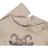 Wheat Langarm-Shirt mit Ziege Jersey Tops and T-Shirts 0072 gravel melange