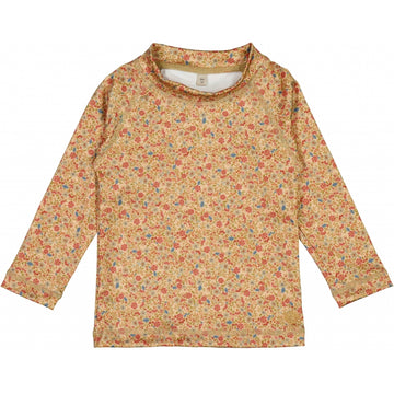 Wheat Main Langarm Badeshirt Dilan Swimwear 9401 small porcelain flowers