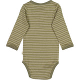 Wheat Langarmbody Placket Underwear/Bodies 2185 heather green stripe