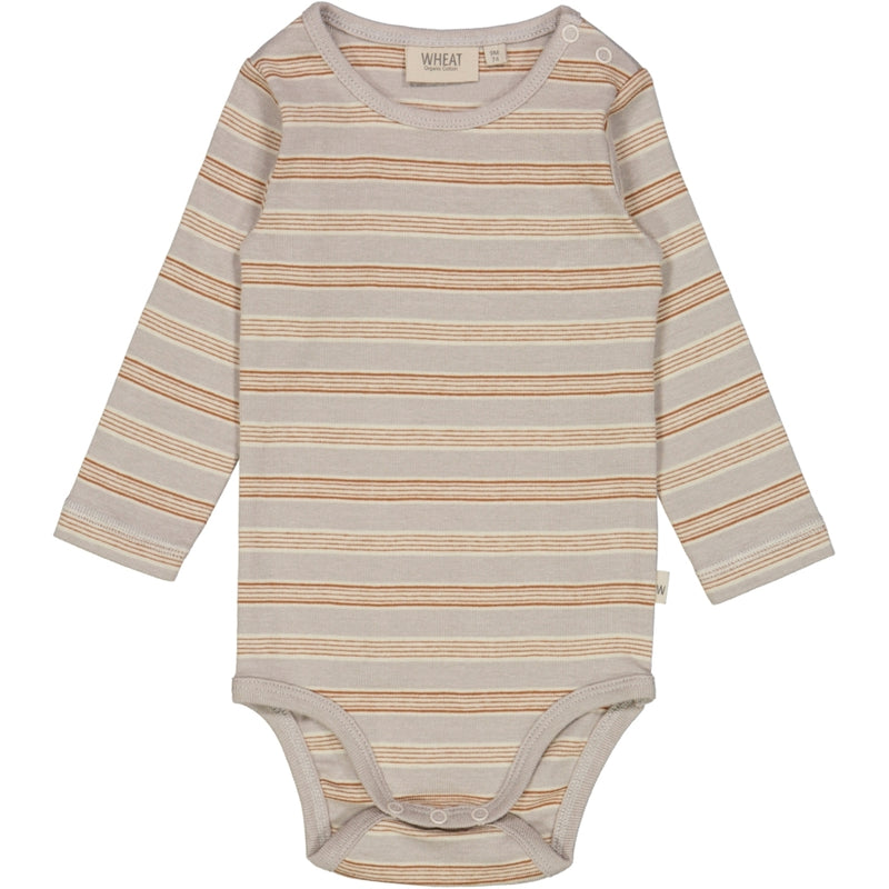 Wheat Langarmbody Plain Underwear/Bodies 5055 morning dove stripe