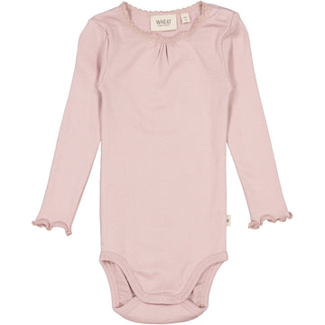Wheat Main Langarmbody Ripp mit Spitze Underwear/Bodies 2433 powder rose 
