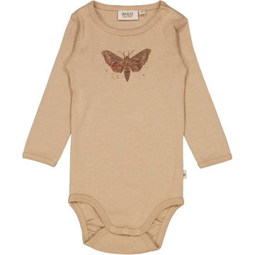 Wheat Main Langarmbody mit Nachtschwärmer Underwear/Bodies 3320 affogato