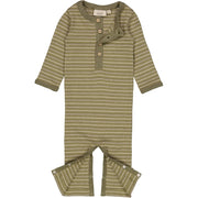 Wheat Langärmliger Jersey-Strampler Eigil Jumpsuits 2185 heather green stripe