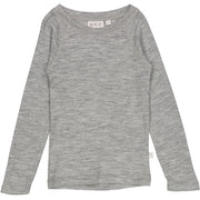 Wheat Wool Langarmshirt Wolle Jersey Tops and T-Shirts 0224 melange grey