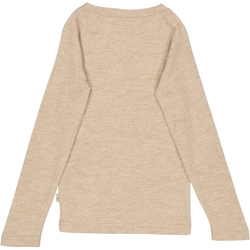 Wheat Wool Langarmshirt Wolle Jersey Tops and T-Shirts 3204 khaki melange