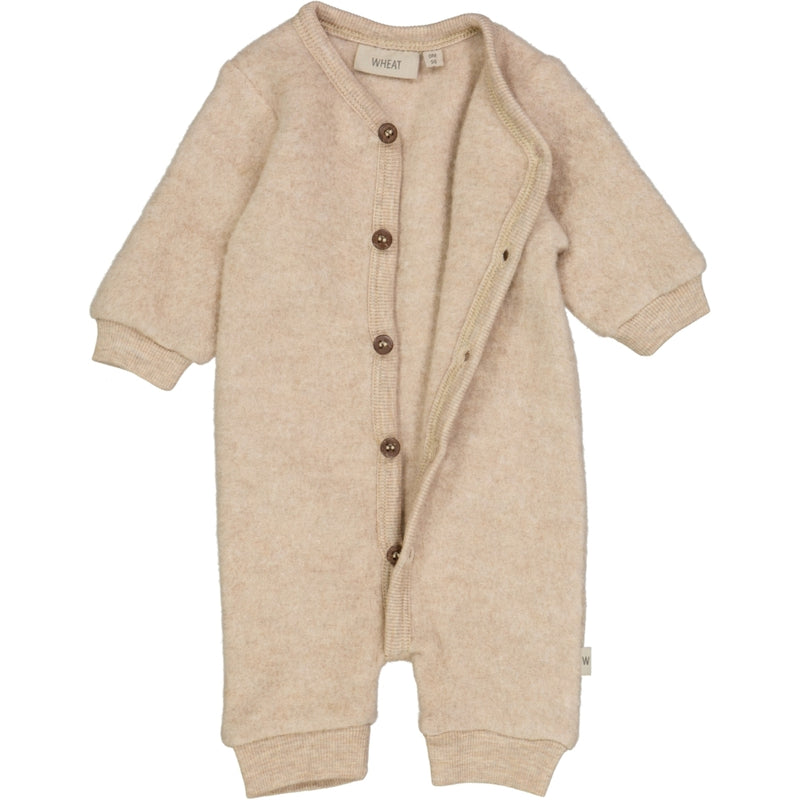 Wheat Wool Overall Fleece Jumpsuits 3204 khaki melange