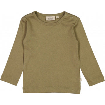 Wheat Main Rib Langarm-Shirt Jersey Tops and T-Shirts 3531 dry pine