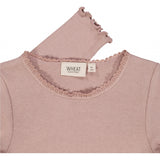 Wheat Rib Langarm-Shirt Lace Jersey Tops and T-Shirts 2411 powder brown