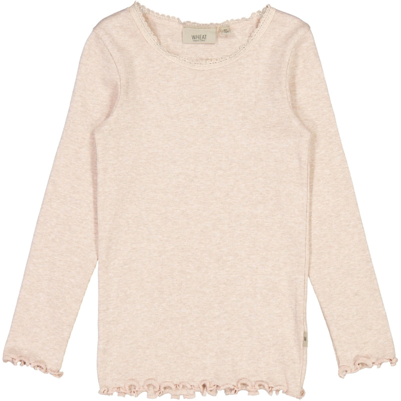 Wheat Rib Langarm-Shirt Lace Jersey Tops and T-Shirts 2445 rose melange