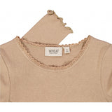 Wheat Rib Langarm-Shirt Lace Jersey Tops and T-Shirts 3320 affogato