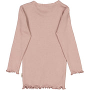 Wheat Rib Langarm-Shirt Lace Jersey Tops and T-Shirts 2411 powder brown