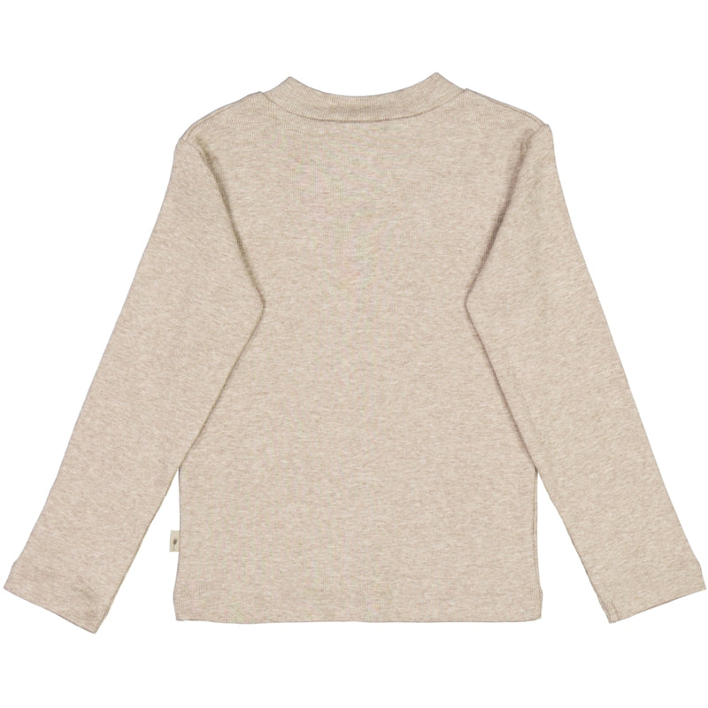 Wheat Rib Langarm-Shirt Ruffle Jersey Tops and T-Shirts 0072 gravel melange