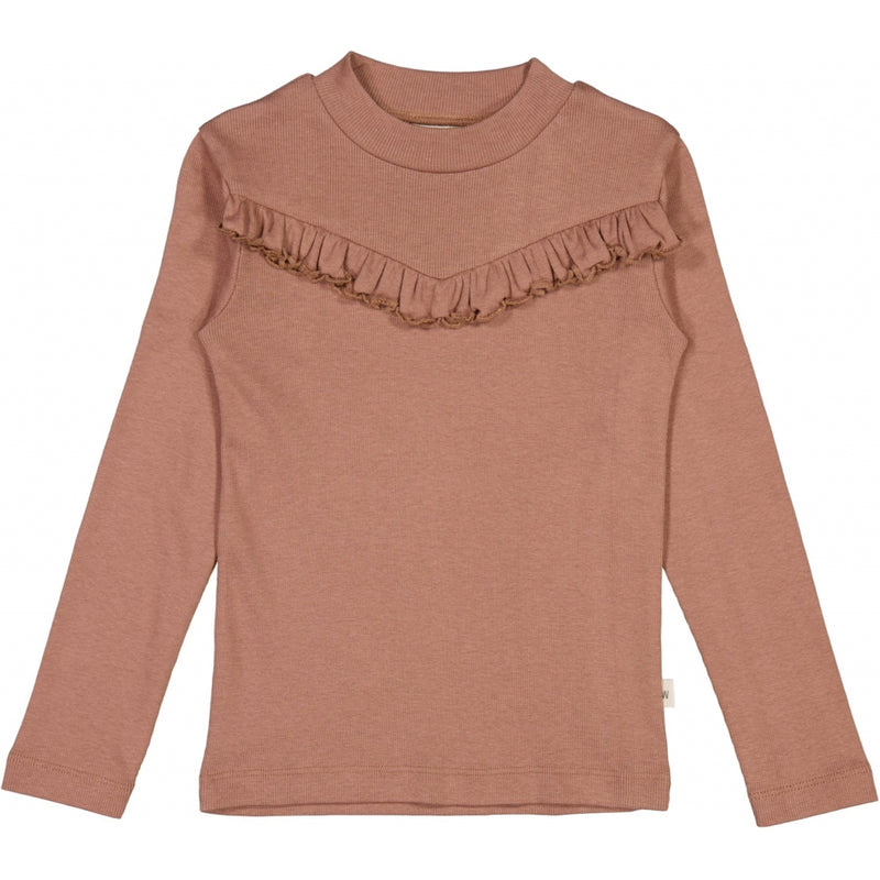 Wheat Rib Langarm-Shirt Ruffle Jersey Tops and T-Shirts 2102 vintage rose