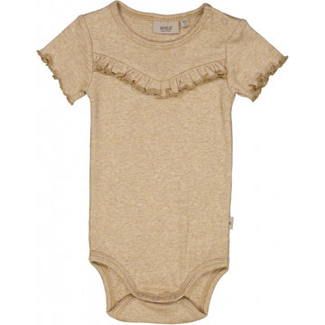 Wheat Main Ripp Body Rüschen Underwear/Bodies 5410 dark oat melange