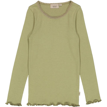 Wheat Main Ripp Langarmshirt Spitze Jersey Tops and T-Shirts 4095 forest mist