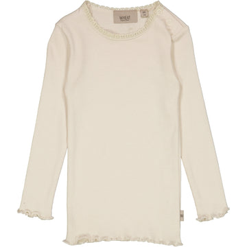 Wheat Main Ripp Langarmshirt Spitze Jersey Tops and T-Shirts 3129 eggshell 