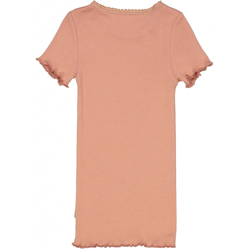Wheat Ripp T-Shirt mit Spitze Jersey Tops and T-Shirts 3045 cameo brown